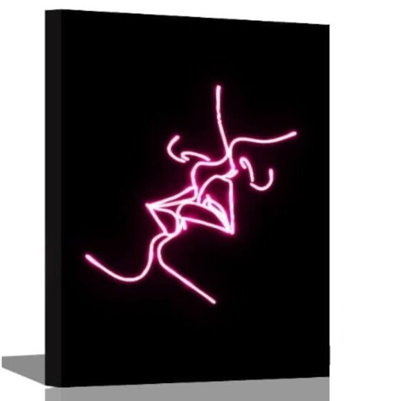 Always Kiss Me Goodnight Canvas Sign, Pinky Promise Neon, 3 Pieces - Picture 3 of 4